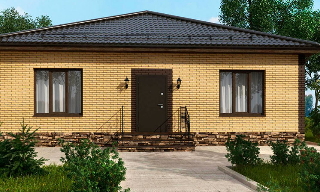 Проекты одноэтажных домов из кирпича | Строй-Тхр - Тихорецк от 3572 рублей