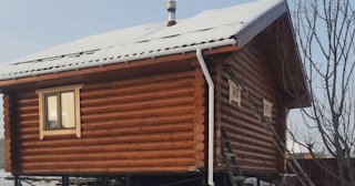 Баня из оцилиндрованного бревна под ключ в Тихорецке - от 132639 рублей